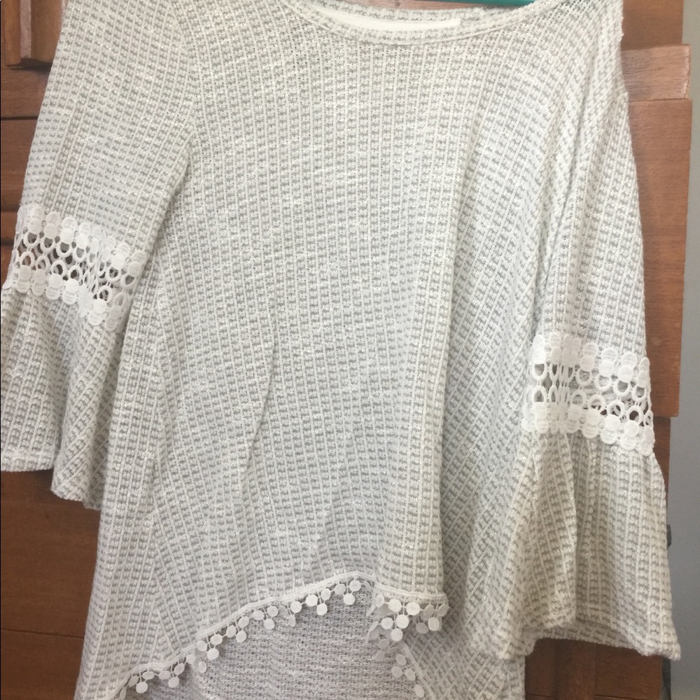 White flowy top